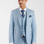 Costume Bleu Ciel avec Gilet Croisé - Ornella Luigi