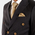 Costume croisé Noir lignée brique - Ornella Luigi