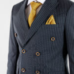 Costume croisé Navy lignée blanc - Ornella Luigi